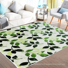 100% Microfiber Printed Flannel Carpets With Green Flower patterns